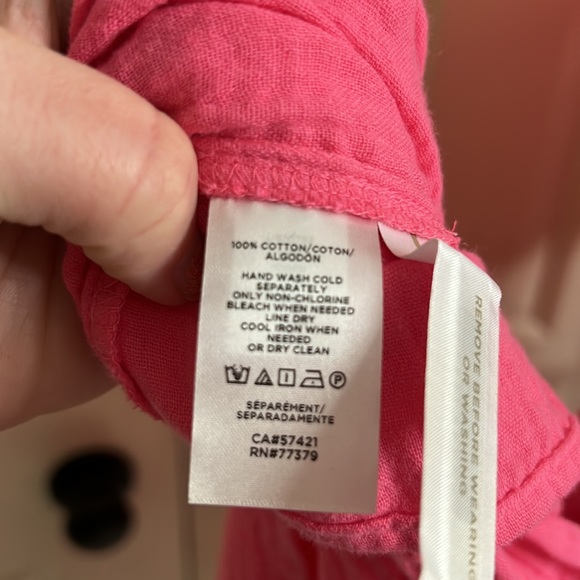 Ann Taylor Gauze Pocket Flare Dress in Tropical Rose - Picture 9 of 9